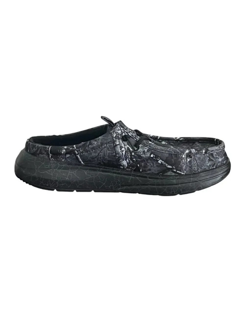 JELLY ROLL x Hey Dude Realtree Edge Wally Comf Slip Shoes Black Camo Men's 10